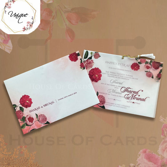 Peonies Theme Pink Shade Floral Invitation