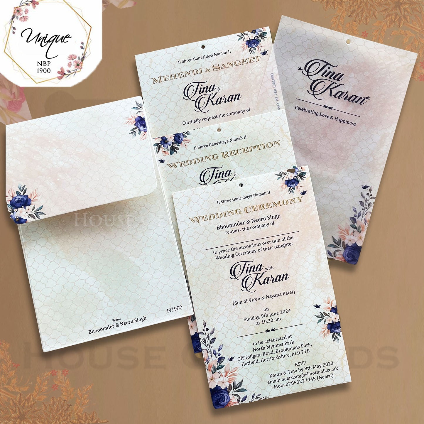 Peach Shade Floral Invitation With Vellum Paper