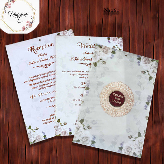 Pastel Yellow Vellum Paper Invitation With Wooden Plate