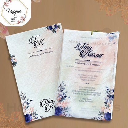 Classic White Box Type Invitation With Center Cut on Cover