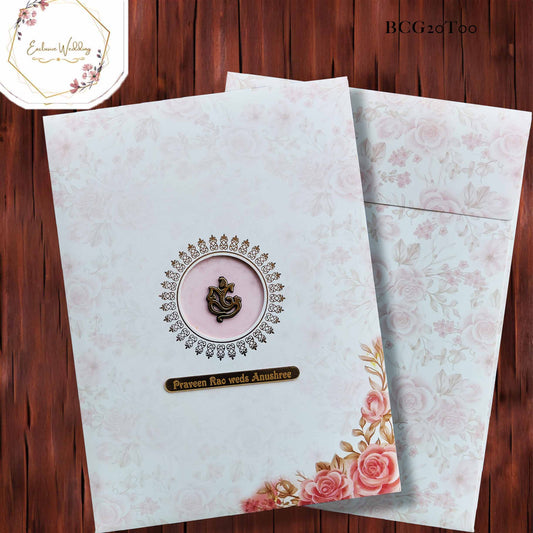 Simple and Elegant Floral Invitation With Center Circle Cut