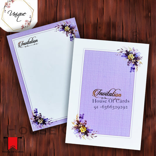 Simple Violet and White Combination Invitation