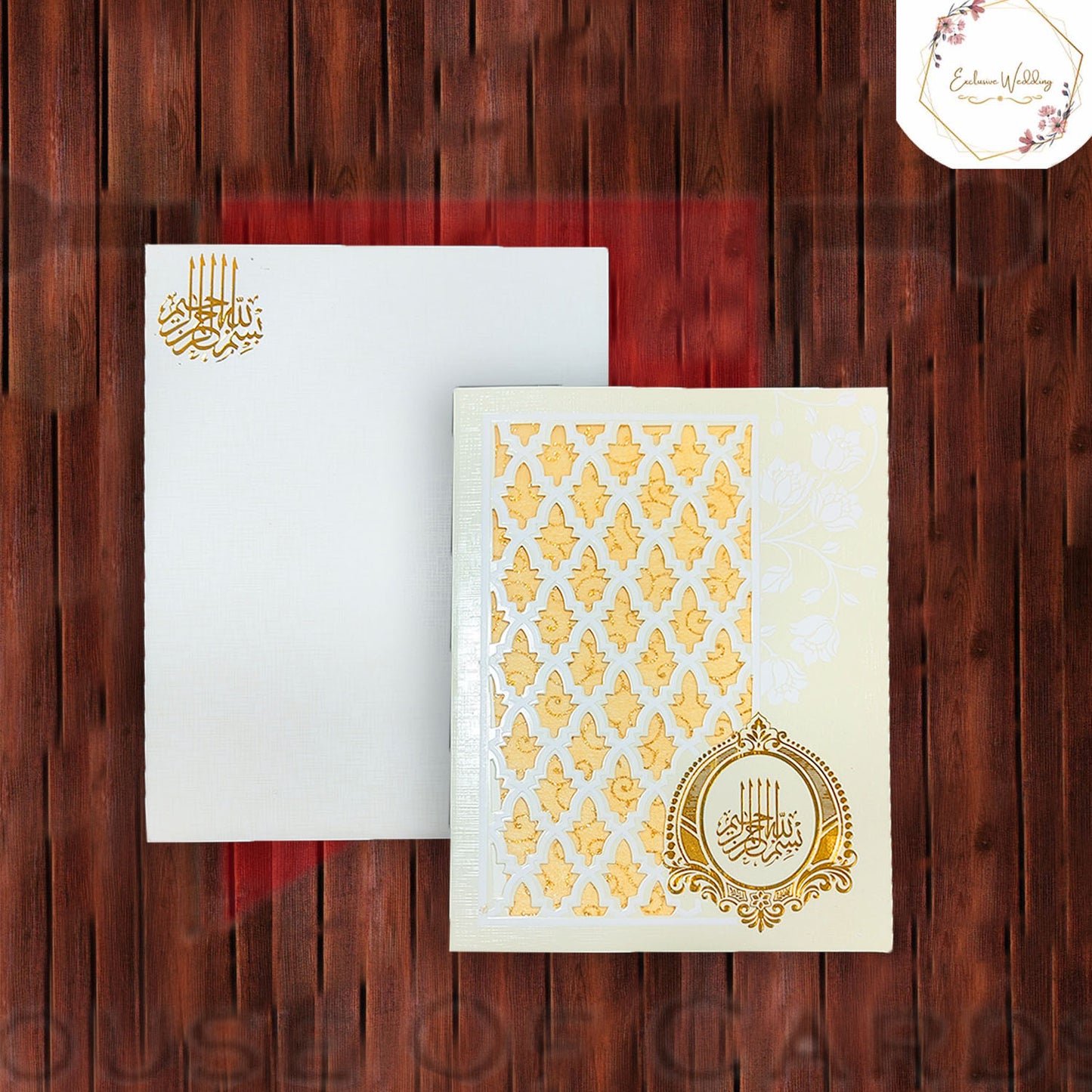 Budget Wedding Invitation With Floral Emboss
