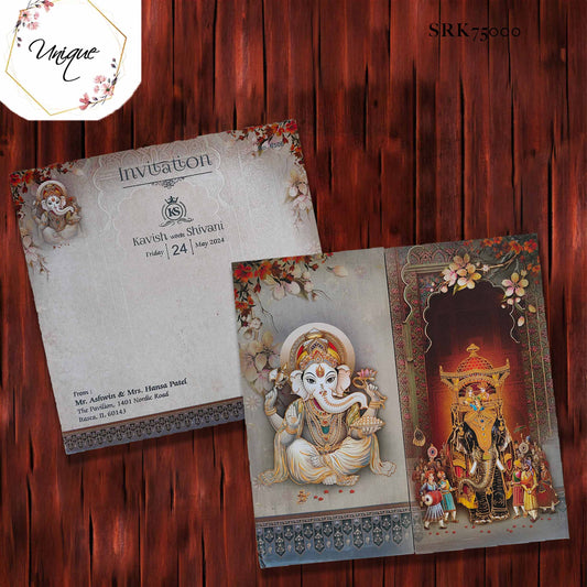Ganesha Baraat Premium Wedding Invitation
