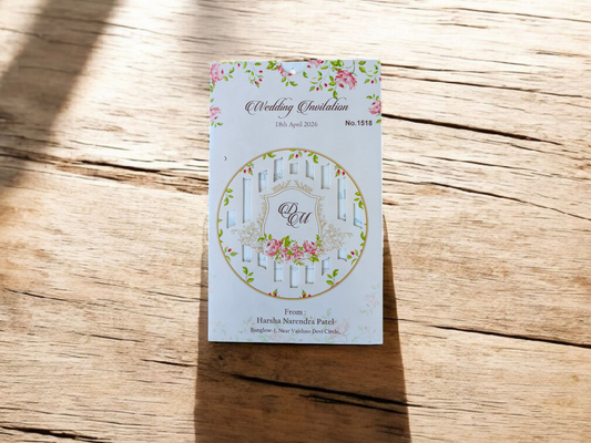 Vellum Paper Trendy Invitation card with Laser Cut outer