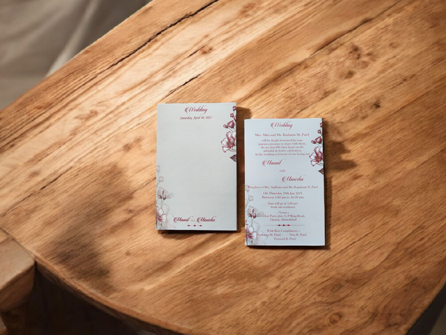 Elegant Single page invitation card in premium paper