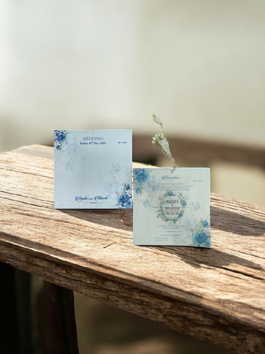 Tracing Paper Floral Wedding Invitation Card