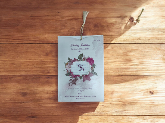 Lavender Theme Floral Vellum Paper Wedding card