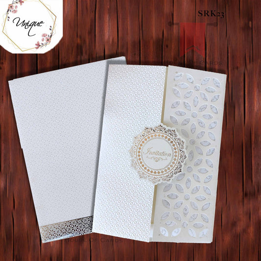 Door Style Invitation With Designer Cut Invitation With Cotton Lining