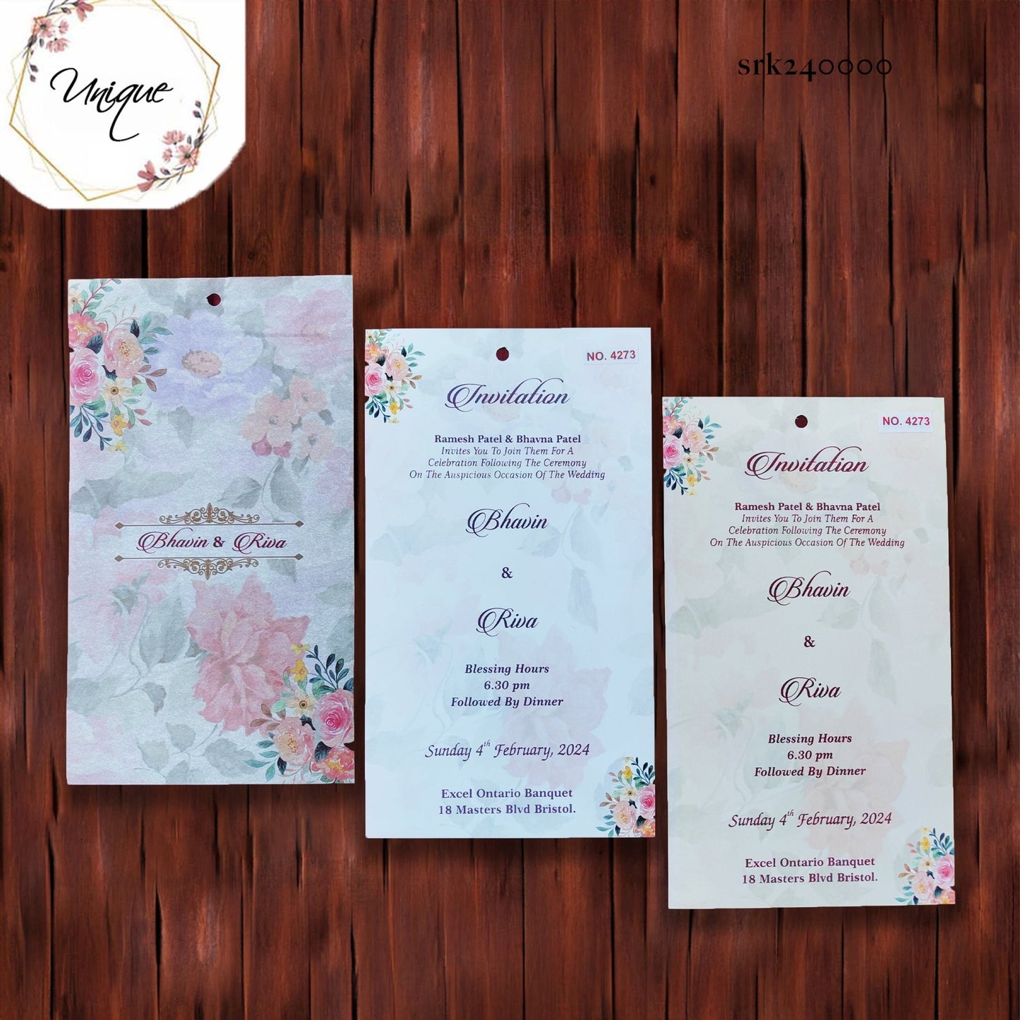 Floral Print Translucent Paper Invitation