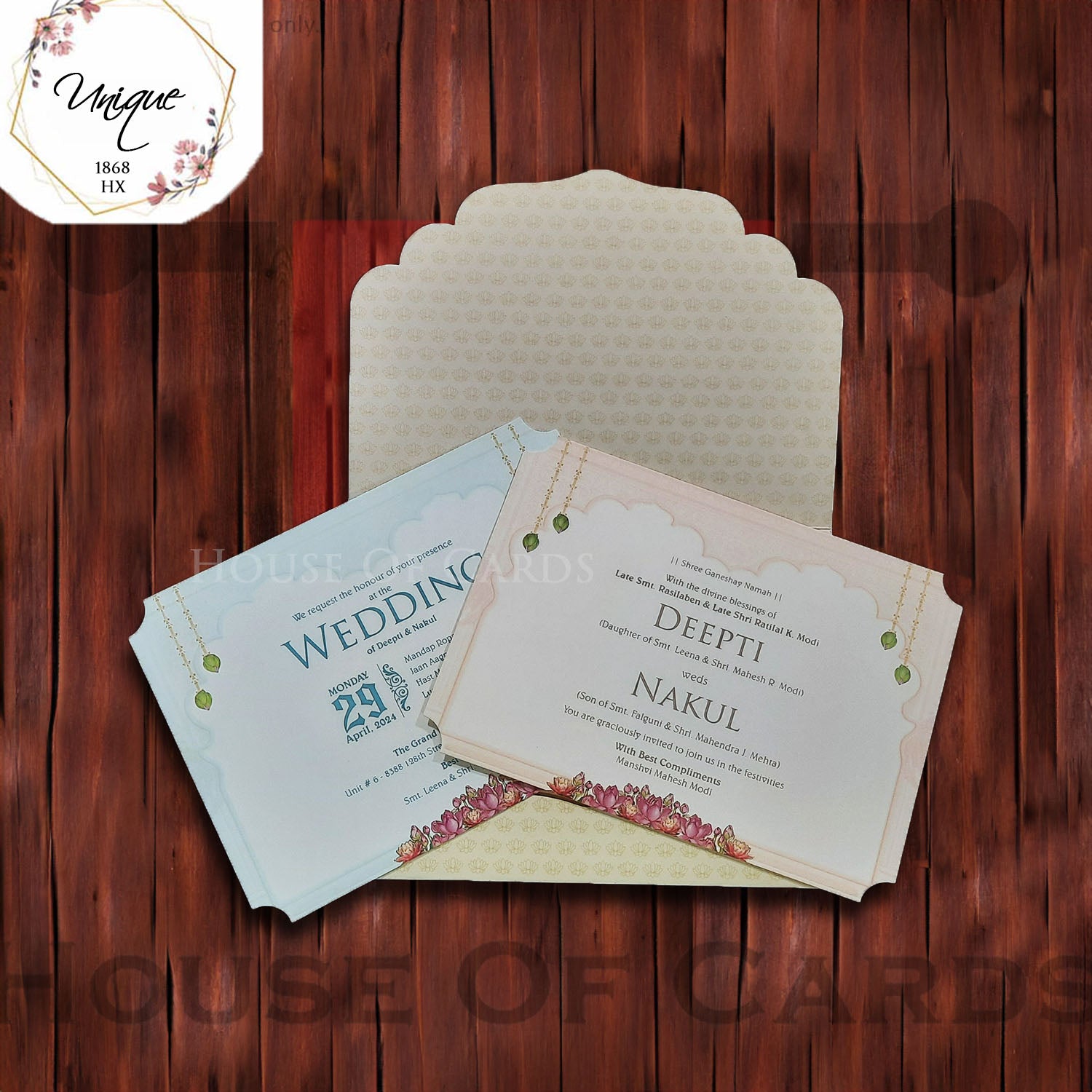 Lotus and Palace Theme Simple 2 Pager Invitation