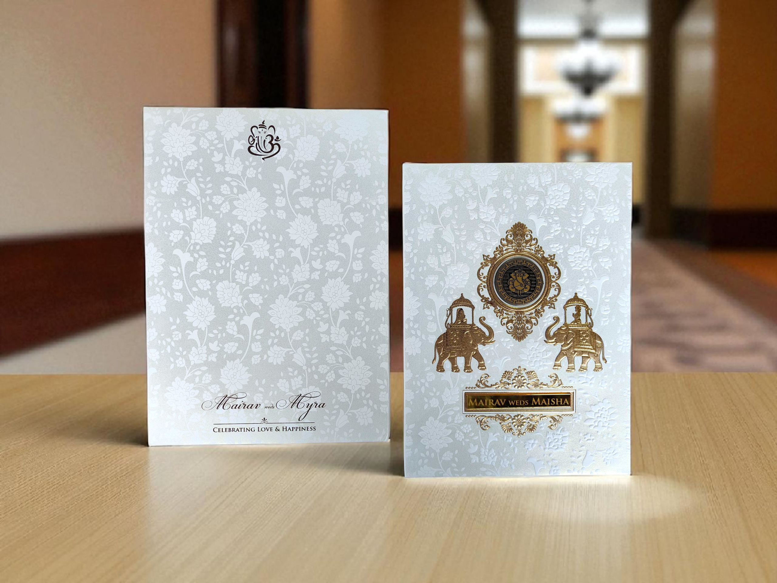 White Elephant Wedding card
