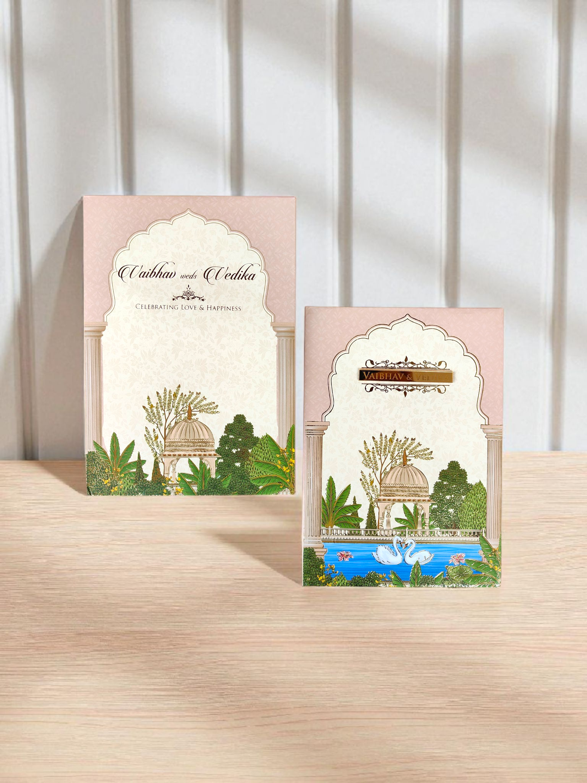 Floral arch wedding card- Elegant Marriage  invitation