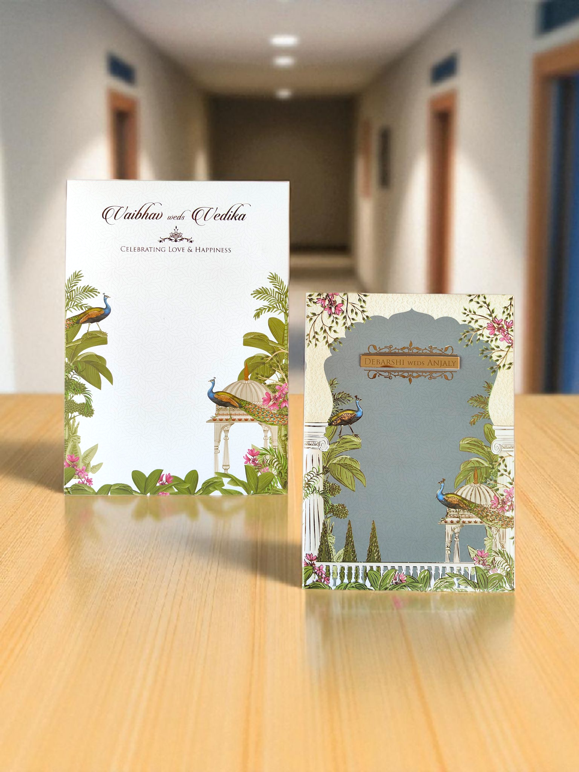 Pichwai Theme Wedding Invitation (Padded)