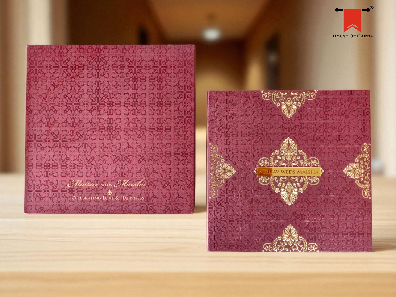 Vintage Wine & Metallic Gold Invitation