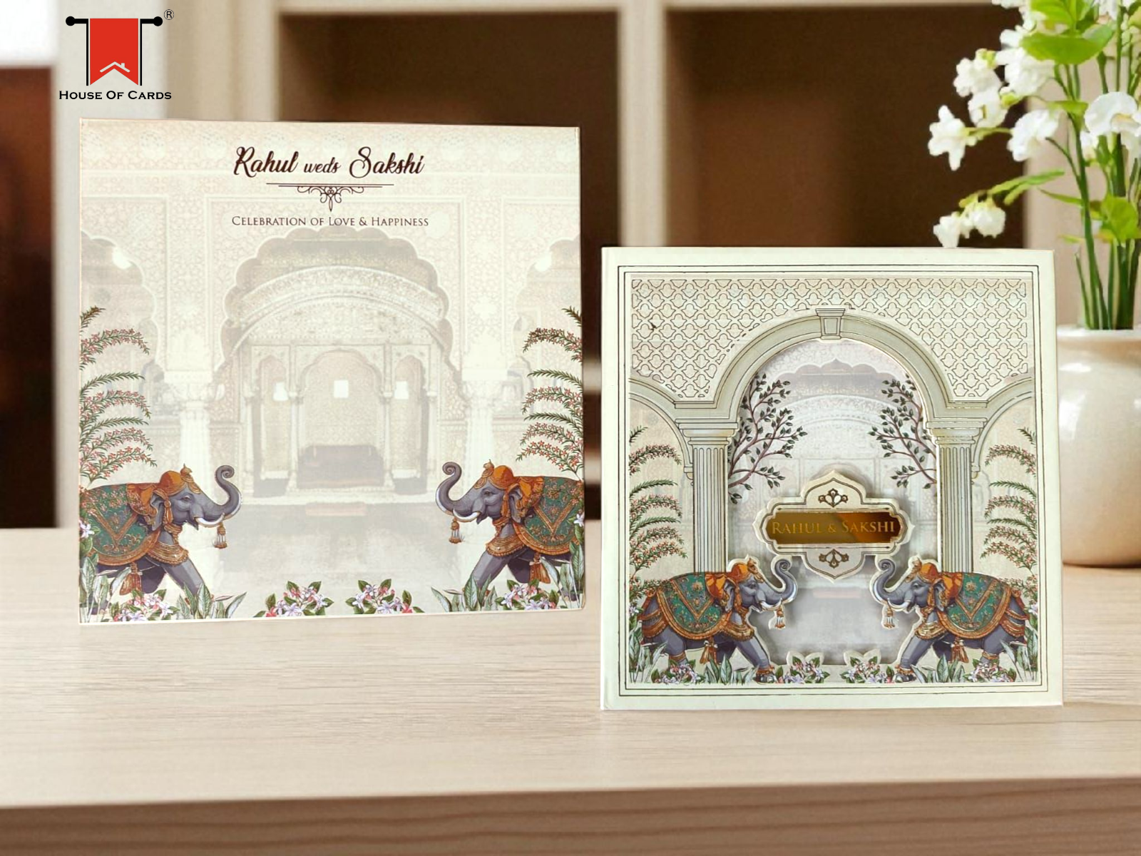 Premium Ivory & Elephant Theme Invitation