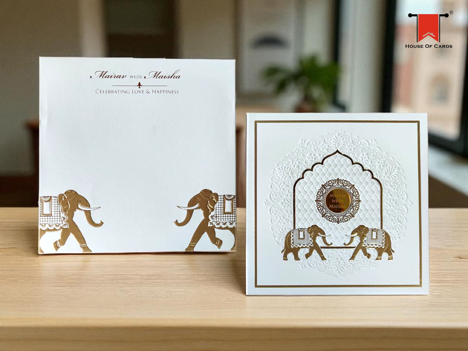 Elegant White-Base Wedding Invitation