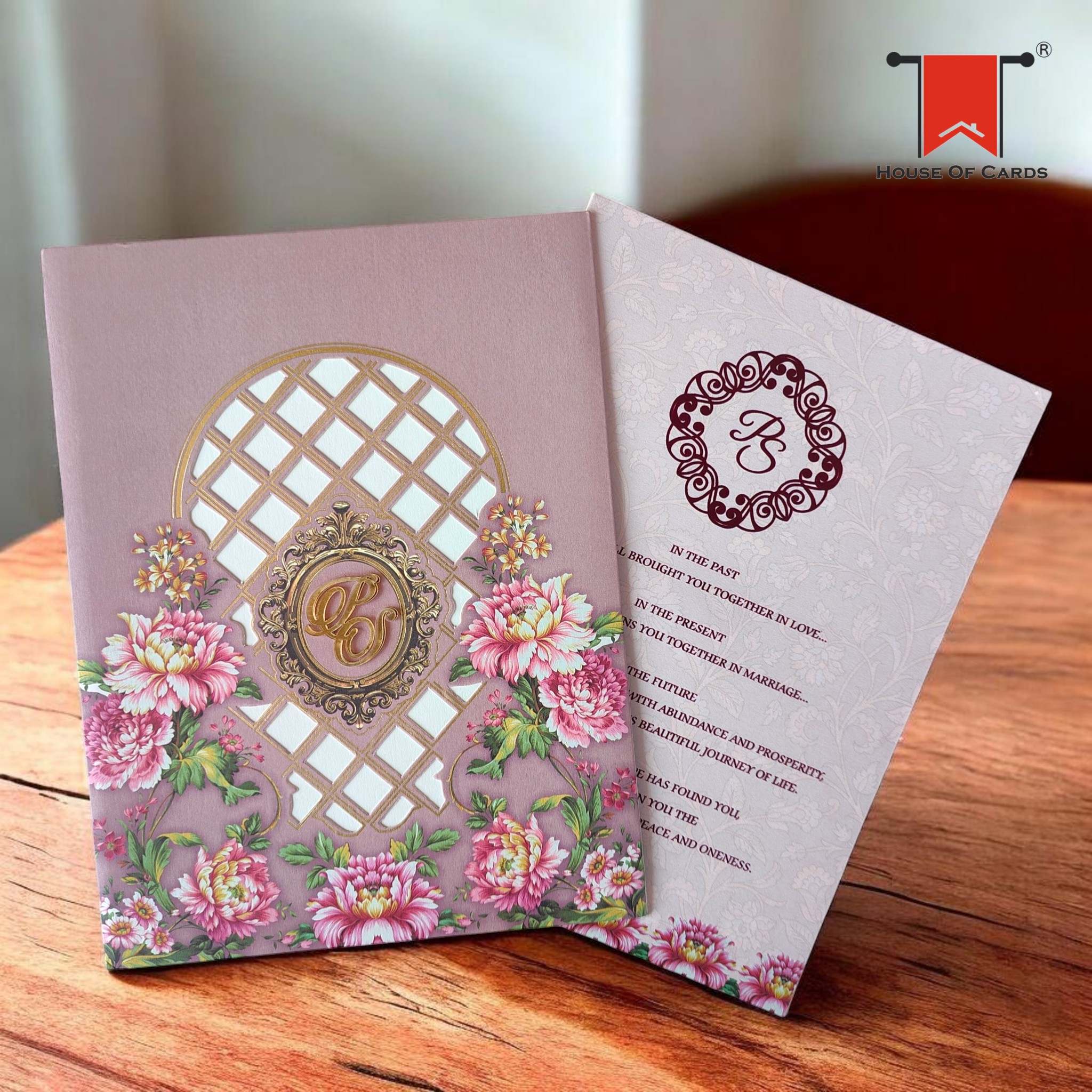 3 Fold Pink Laser cut -Invitation card