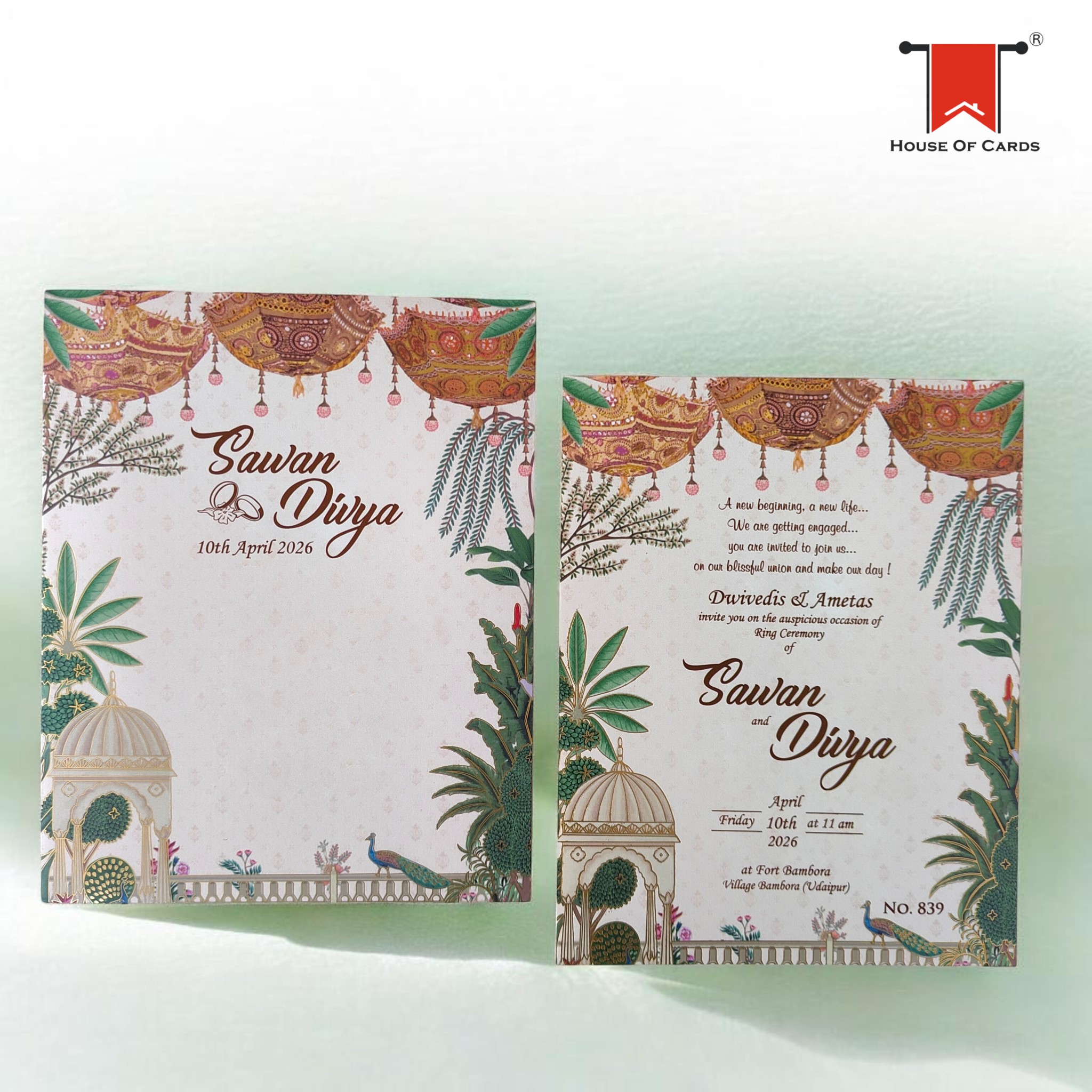 Indian Decorative Single Invitation  Card
