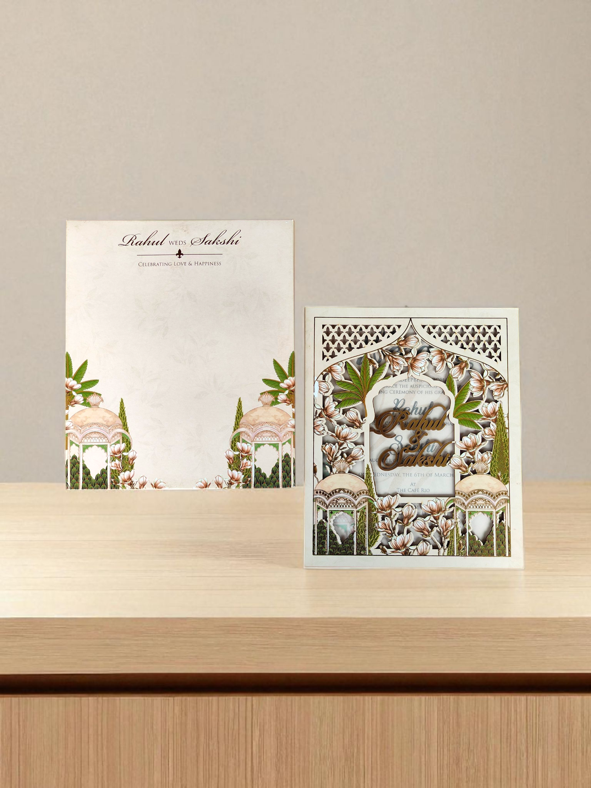 Pichwai Laser Cut MDF Invitation Card