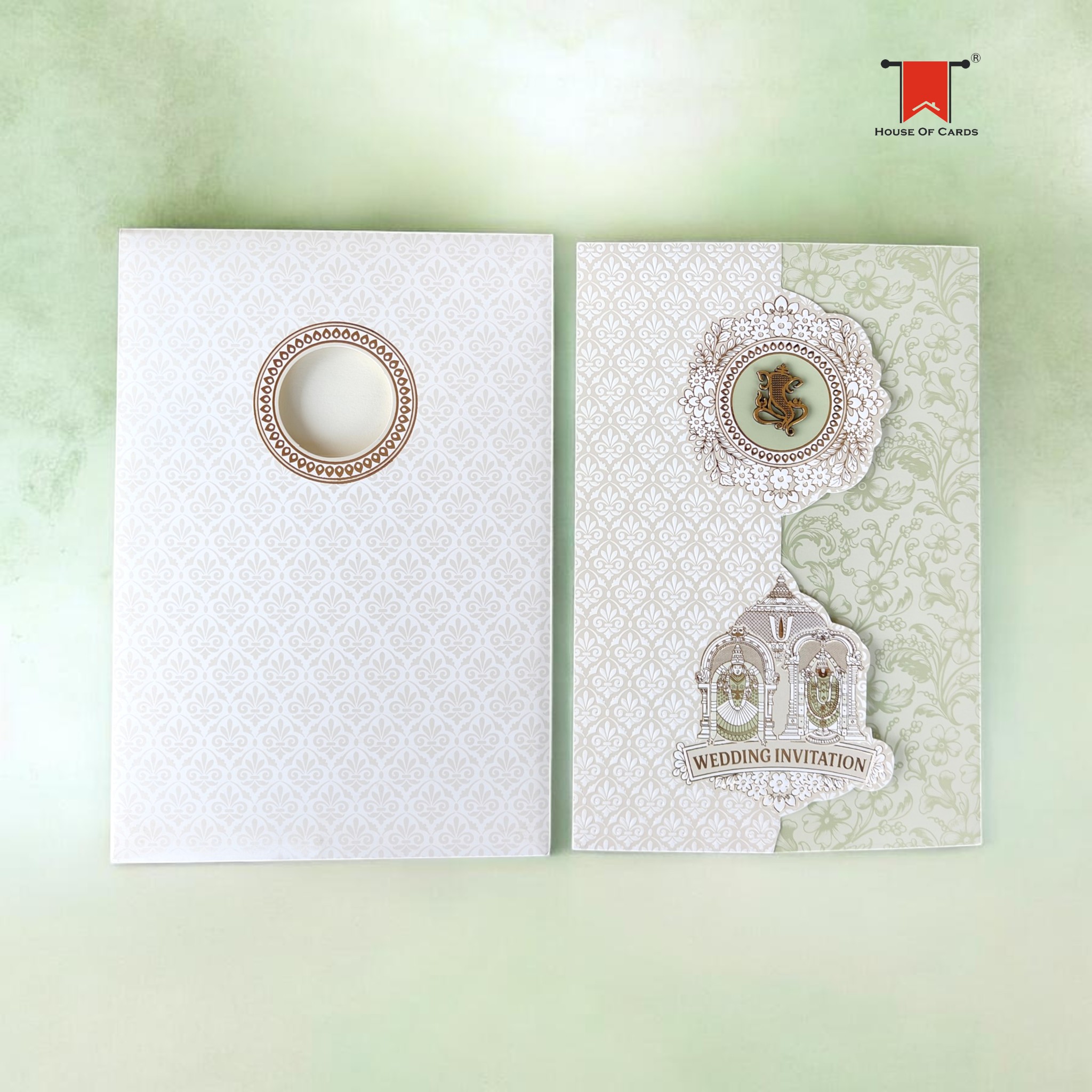 Lord Lakshmi Venkateswara Door Style Wedding card