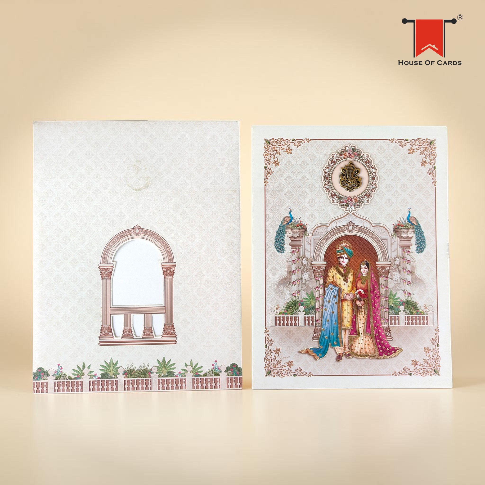 Raja Rani Fancy Envelope Cutout wedding card