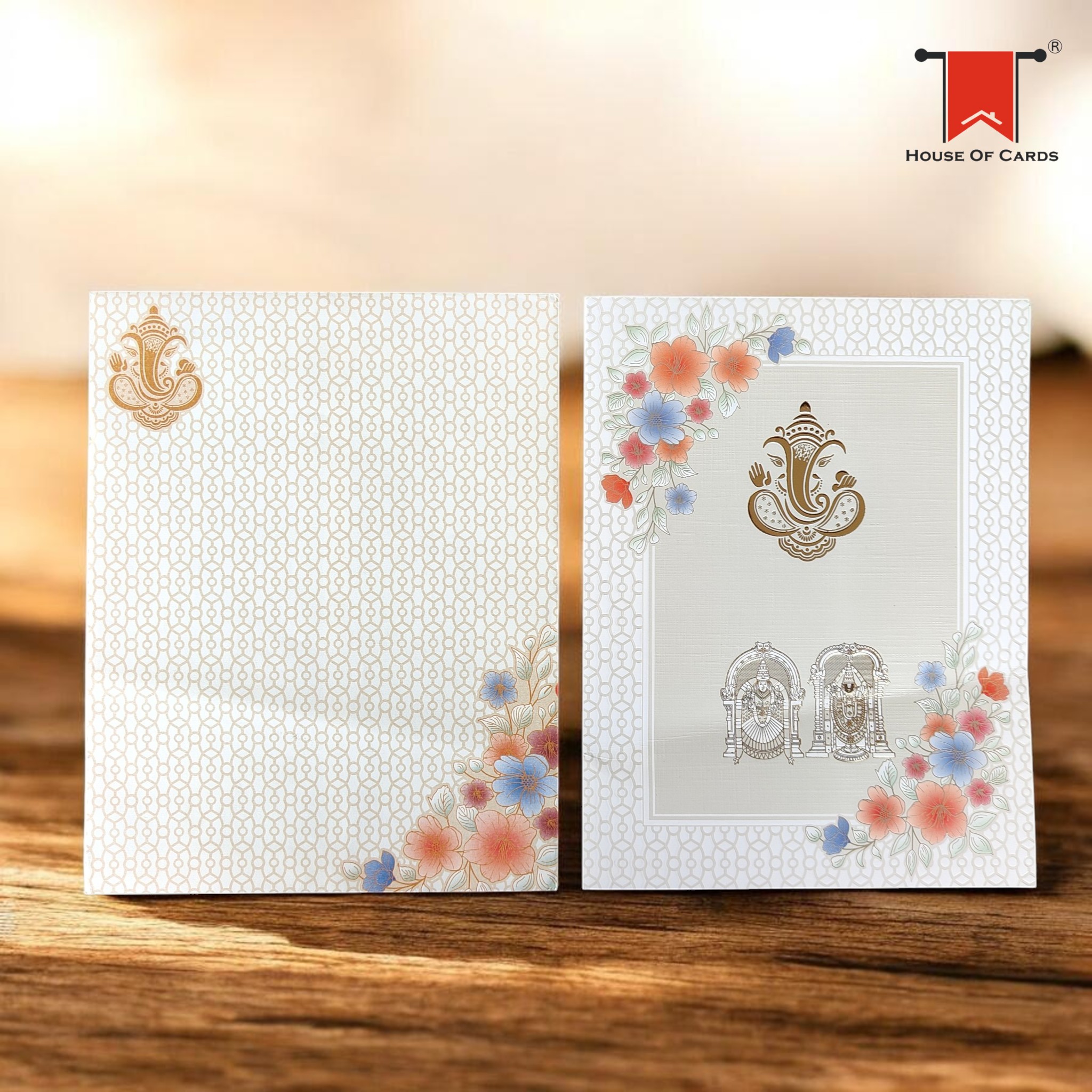 Floral Embossed Wedding Invitation card
