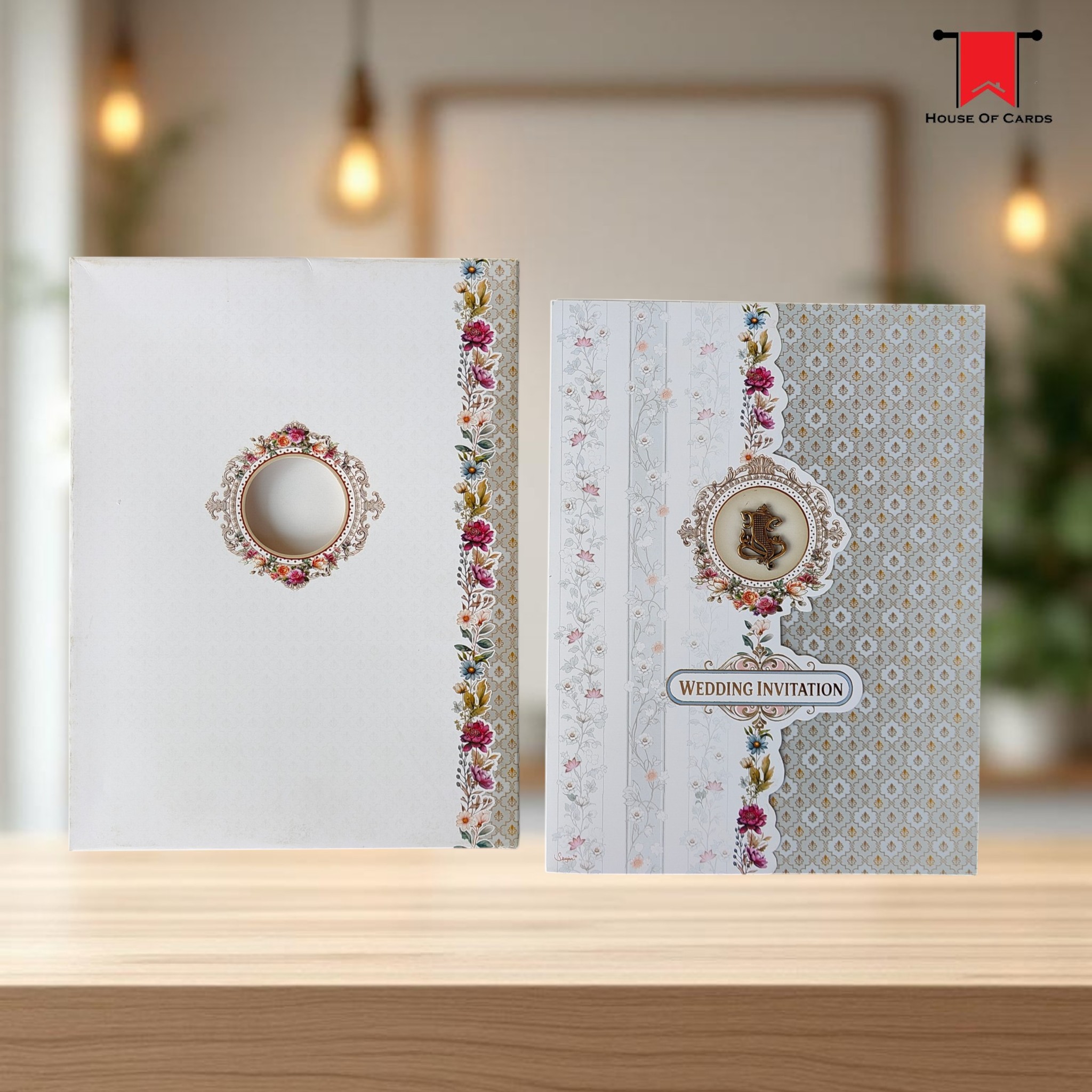 Floral Wedding Invitation Box card