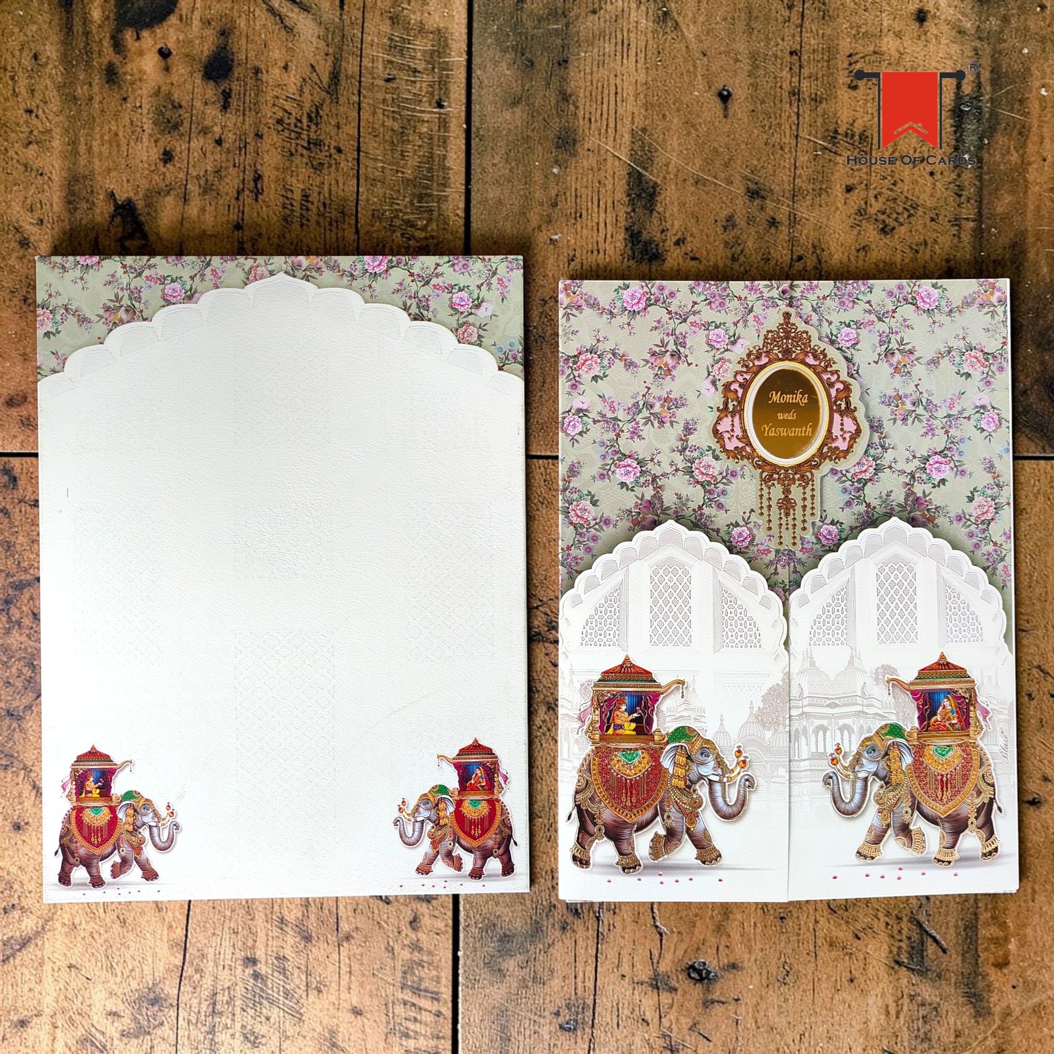 Ambari Style Elephant Box Wedding card