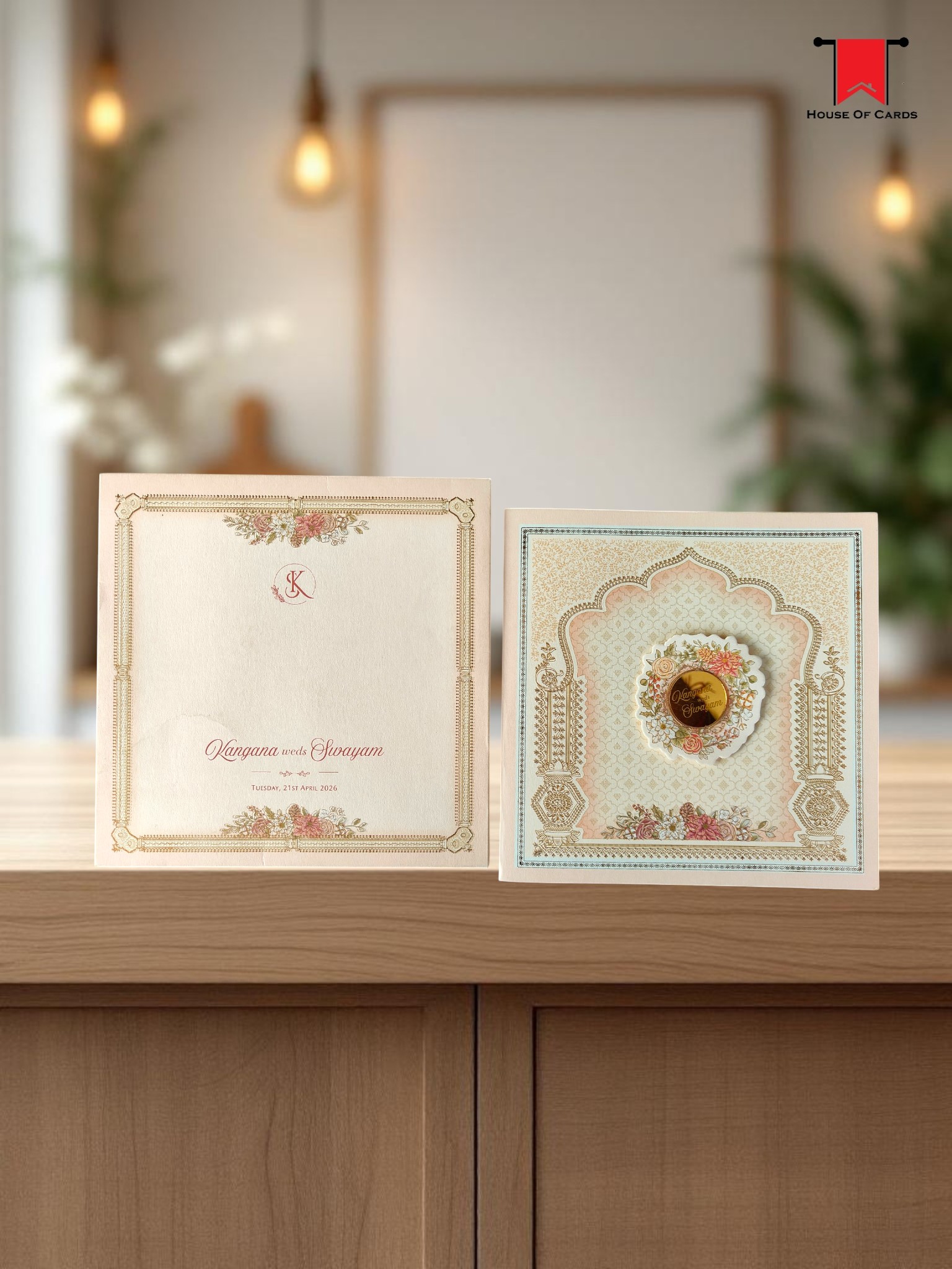 Pastel Floral Premium Wedding Card