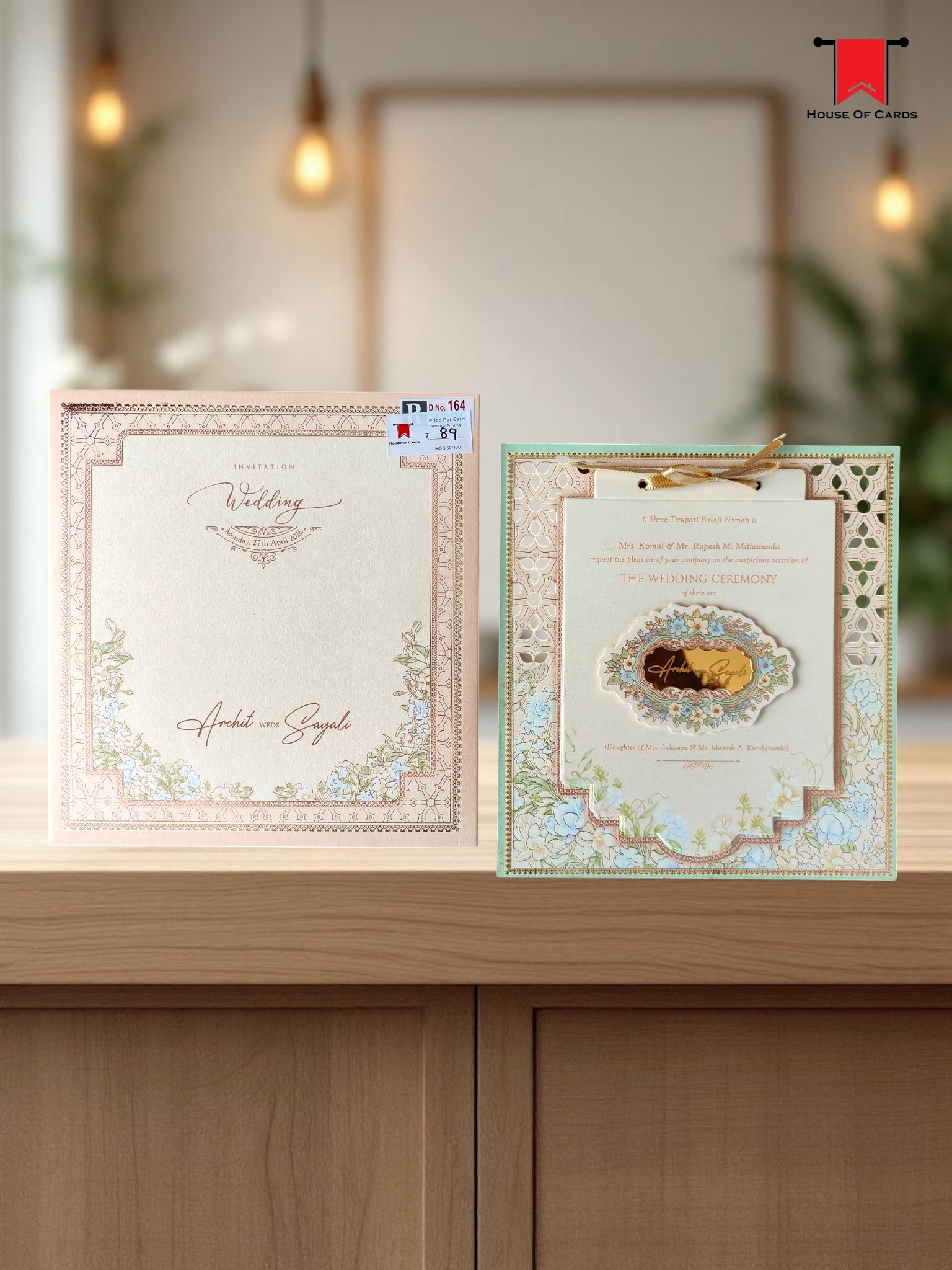 Pastel Wooden Frame Invitation card