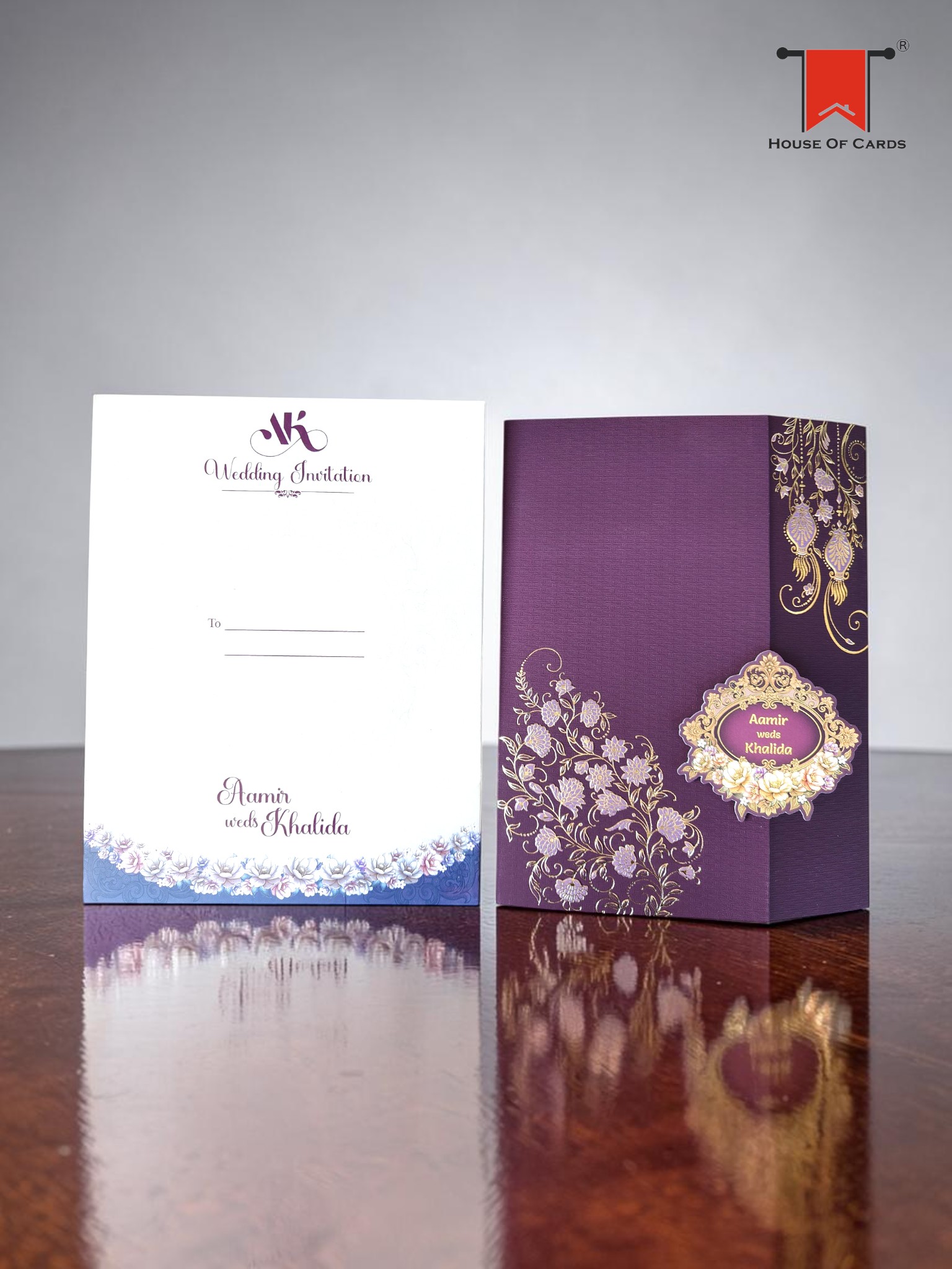 Plum Shade Premium Wedding Invitation