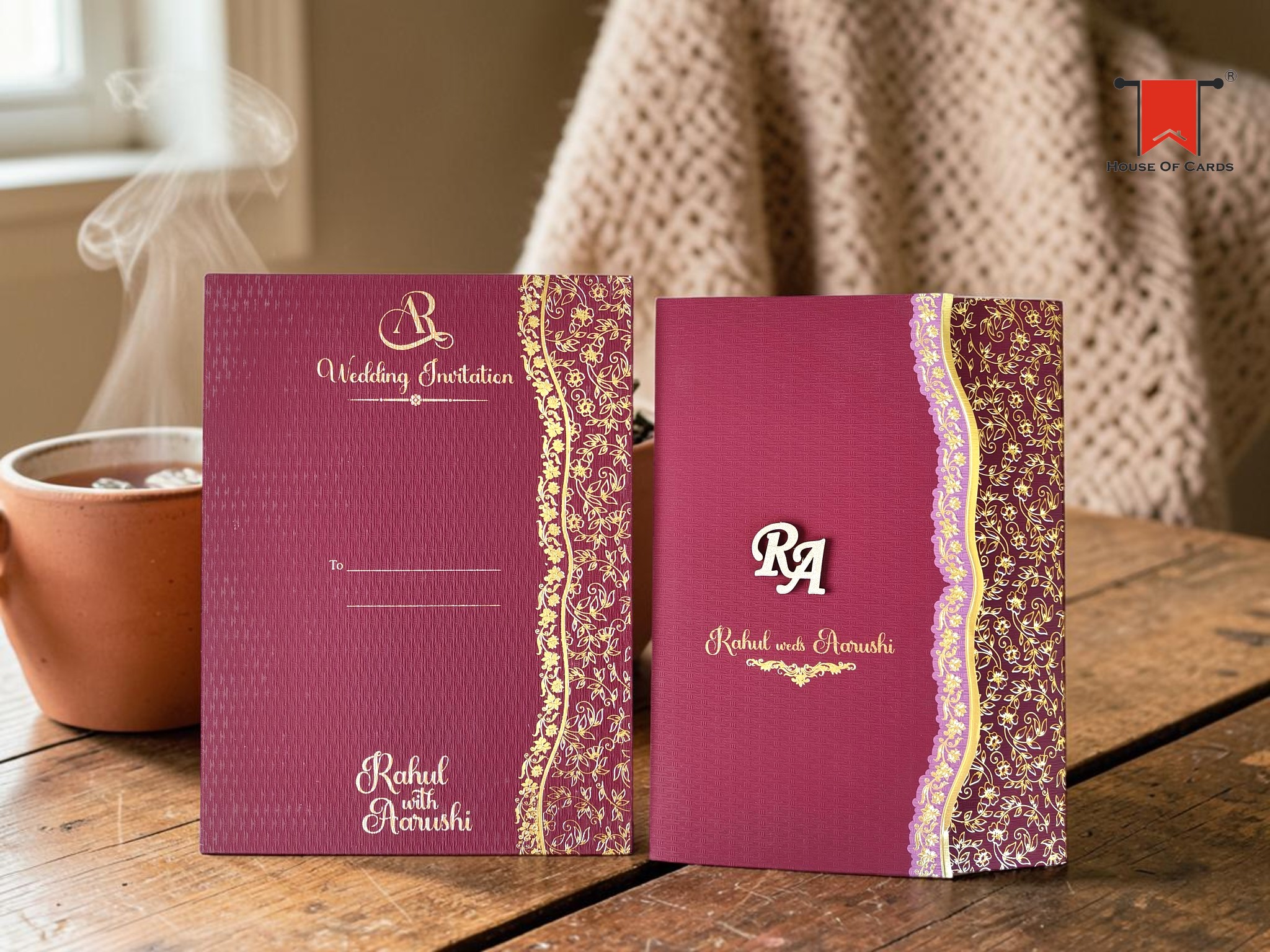 Maroon Shade Wedding Invitation card