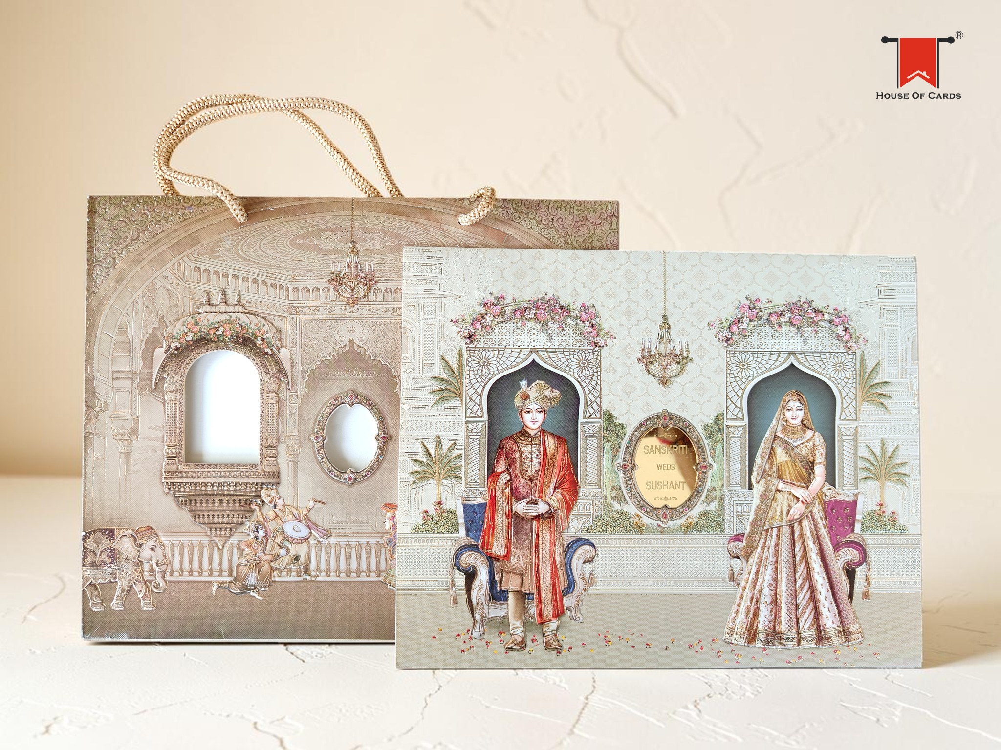 Raja Rani Bag Style Wedding Invitation Bag Style