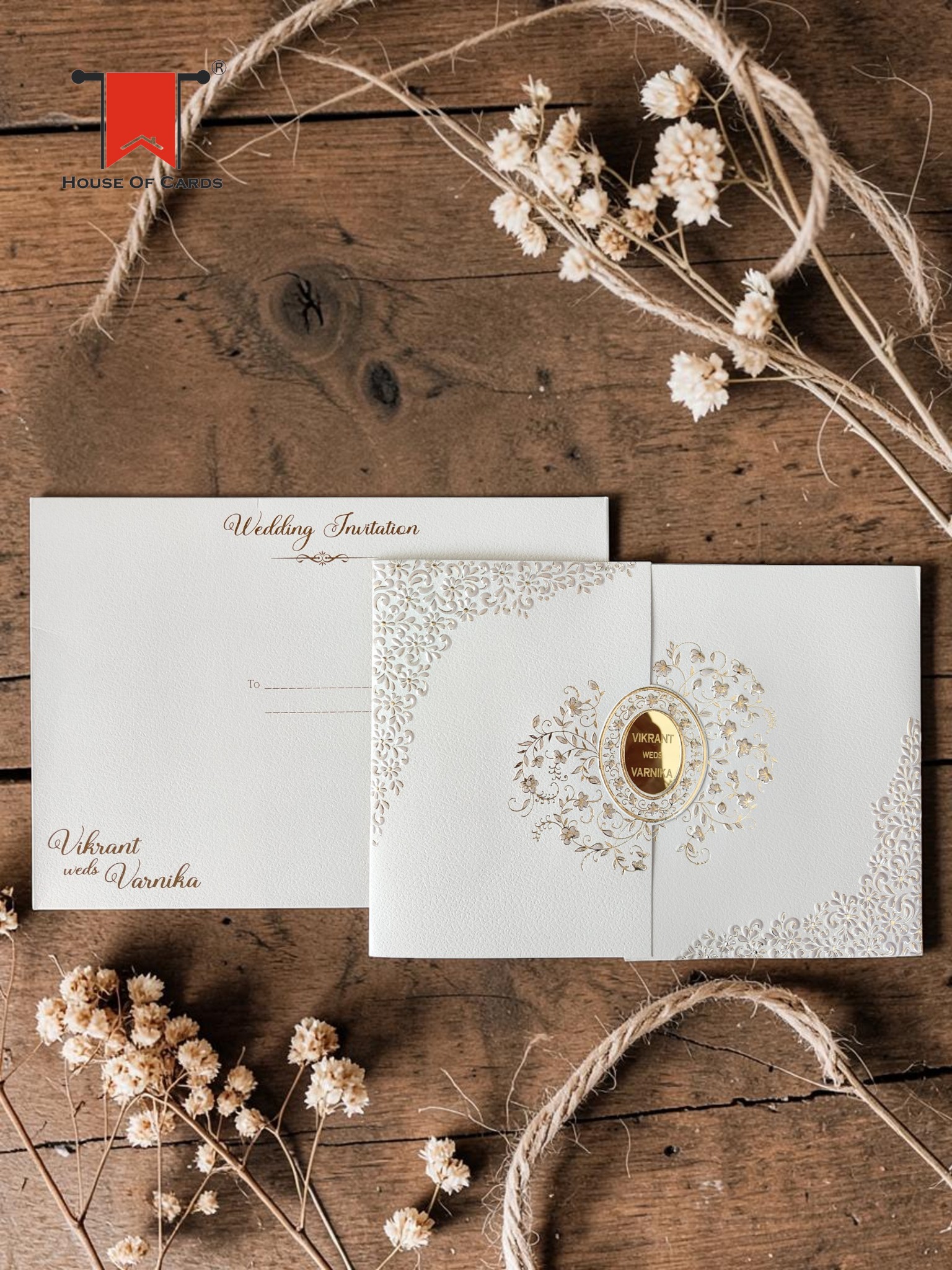 Light Cream Shade Wedding Invitation