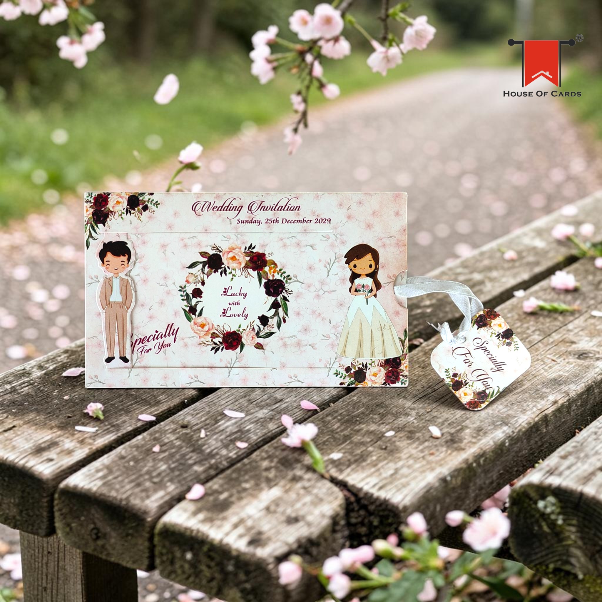 Mauve Slider Couple Wedding card wedding invitation