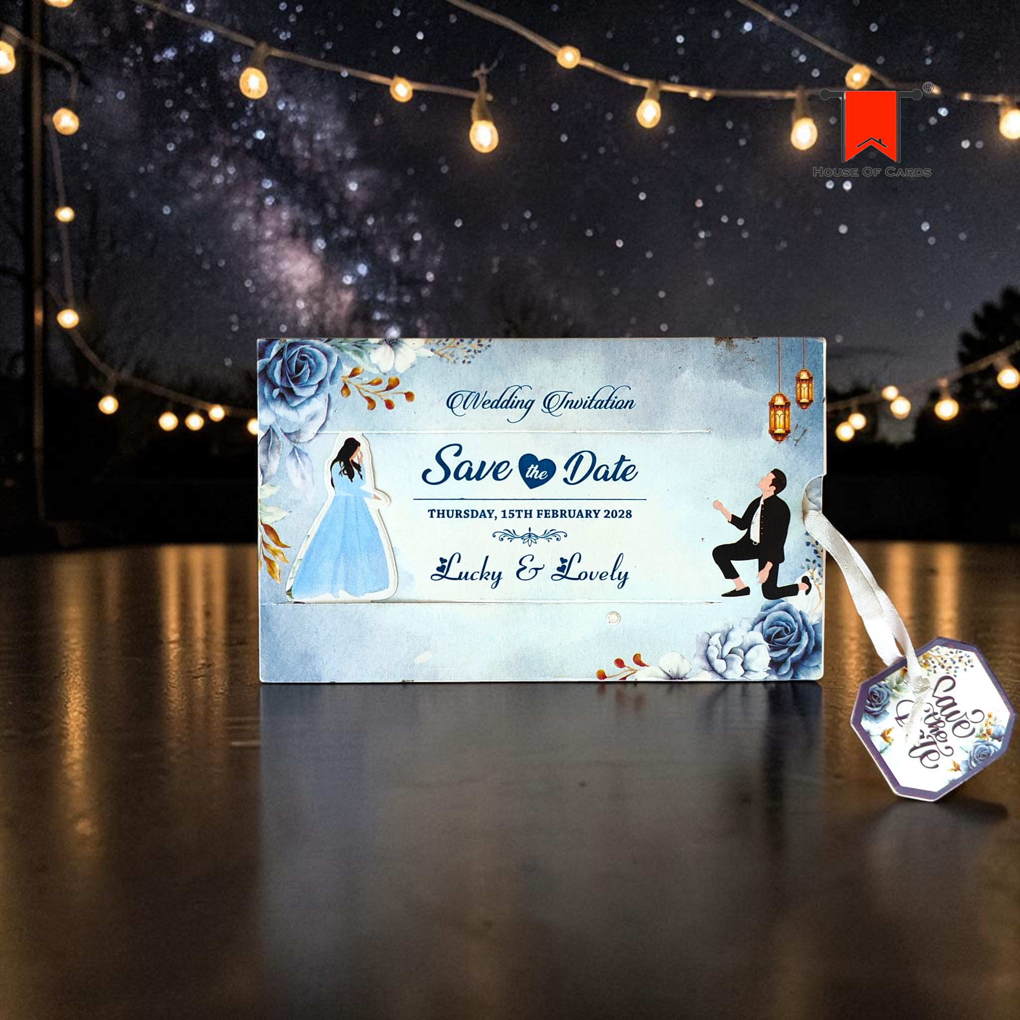 Blue Slider Wedding card wedding invitation