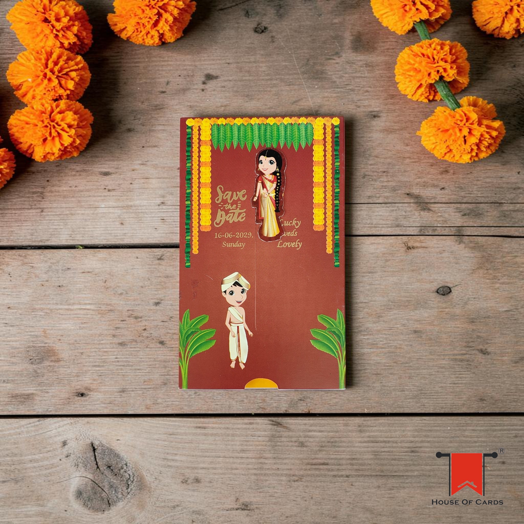 South Indian Style Slider Wedding card wedding invitation