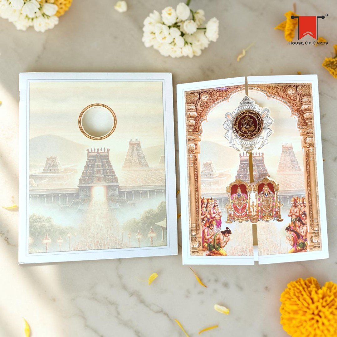 Door Style Lord Venksteshwara Card wedding invitation